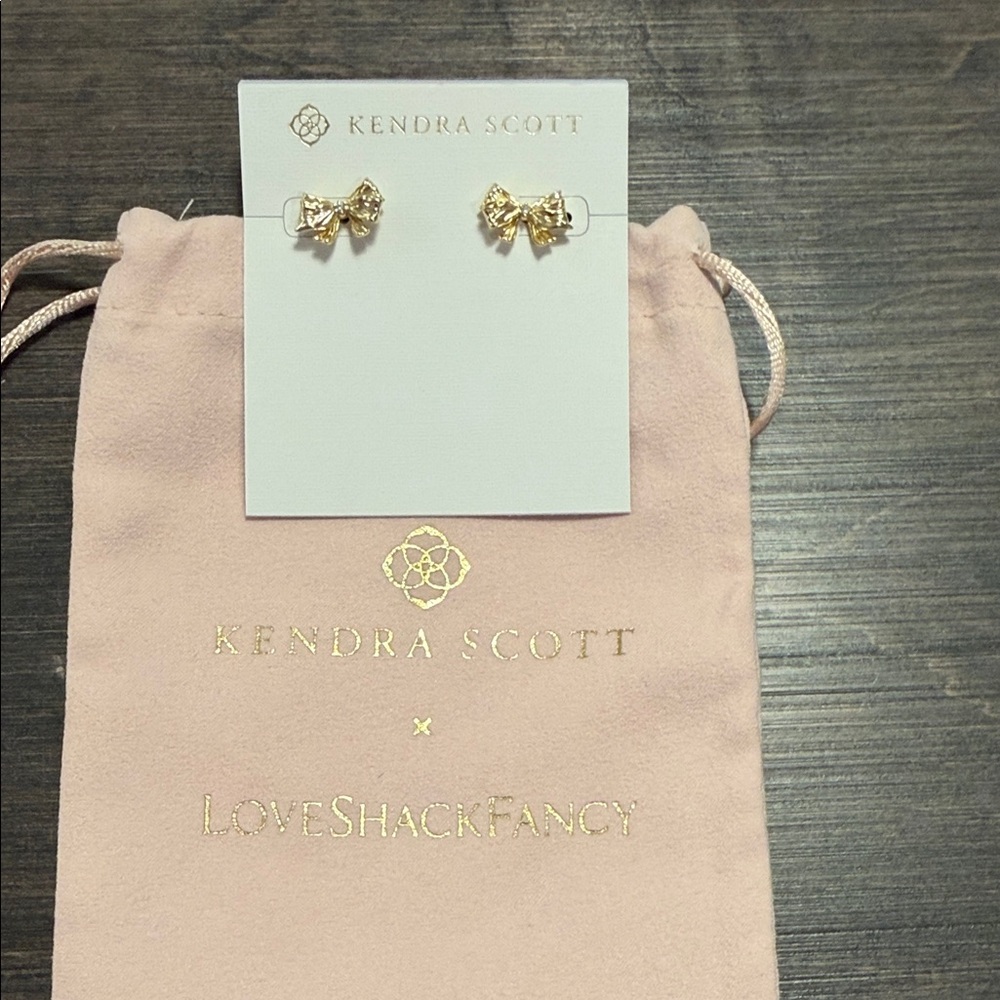 LoveShackFancy and Kendra Scott Gold Bow Stud Earrings